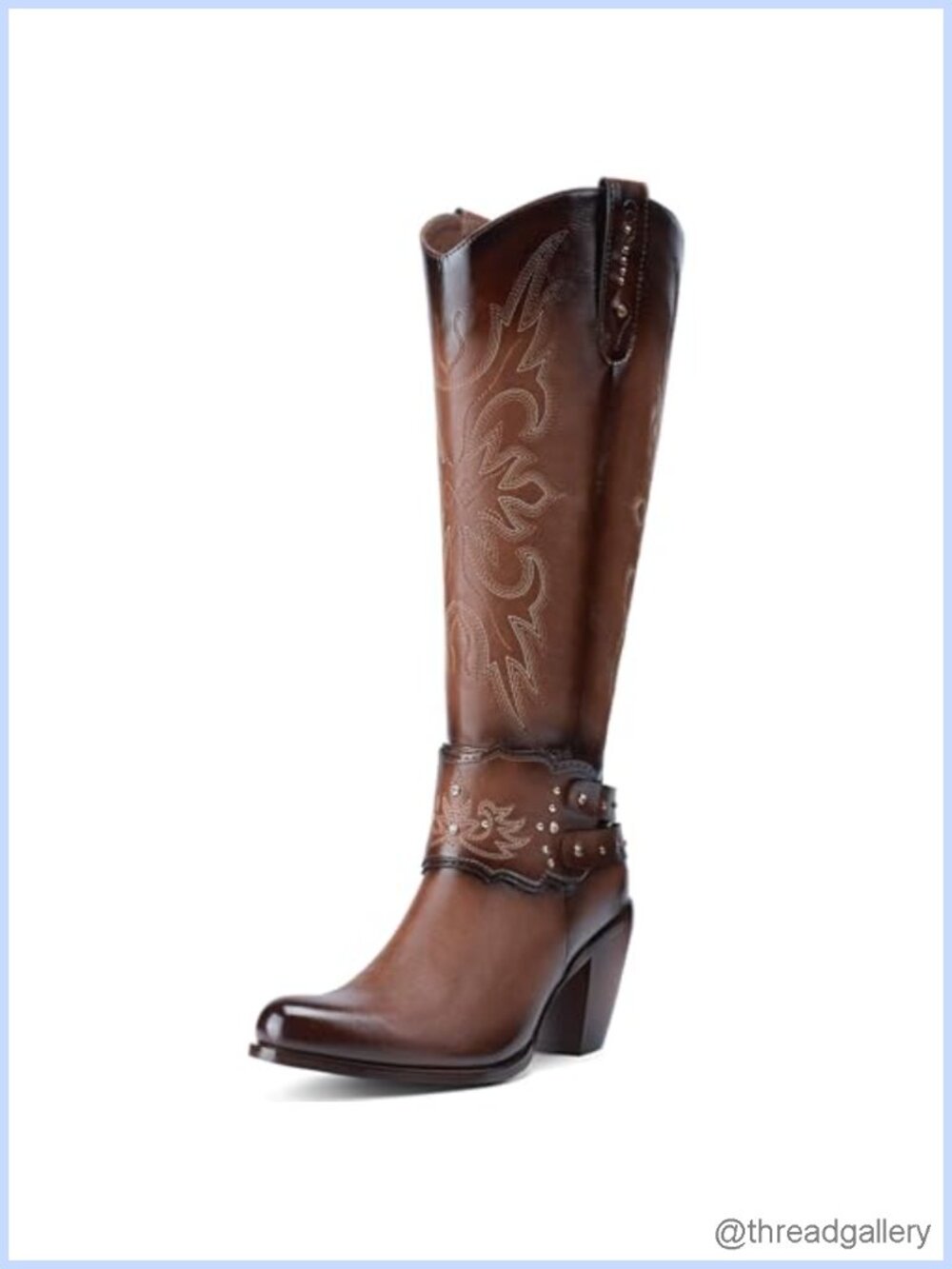 Women's Knee High Western Cowboy Boots Synthetic Leather